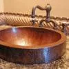 17‚Ä≥ Oval Skirted Vessel Hammered Copper Sink