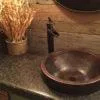 17‚Ä≥ Round Skirted Vessel Hammered Copper Sink