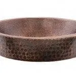 17‚Ä≥ Round Skirted Vessel Hammered Copper Sink