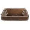 17" Rectangle Skirted Vessel Hammered Copper Sink