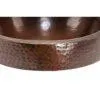 18‚Ä≥ Oval Skirted Vessel Hammered Copper Sink