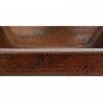 19‚Ä≥ Rectangle Skirted Vessel Hammered Copper Sink