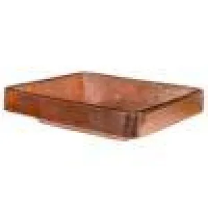 19" Rectangle Skirted Vessel Hammered Copper Sink in Polished Copper