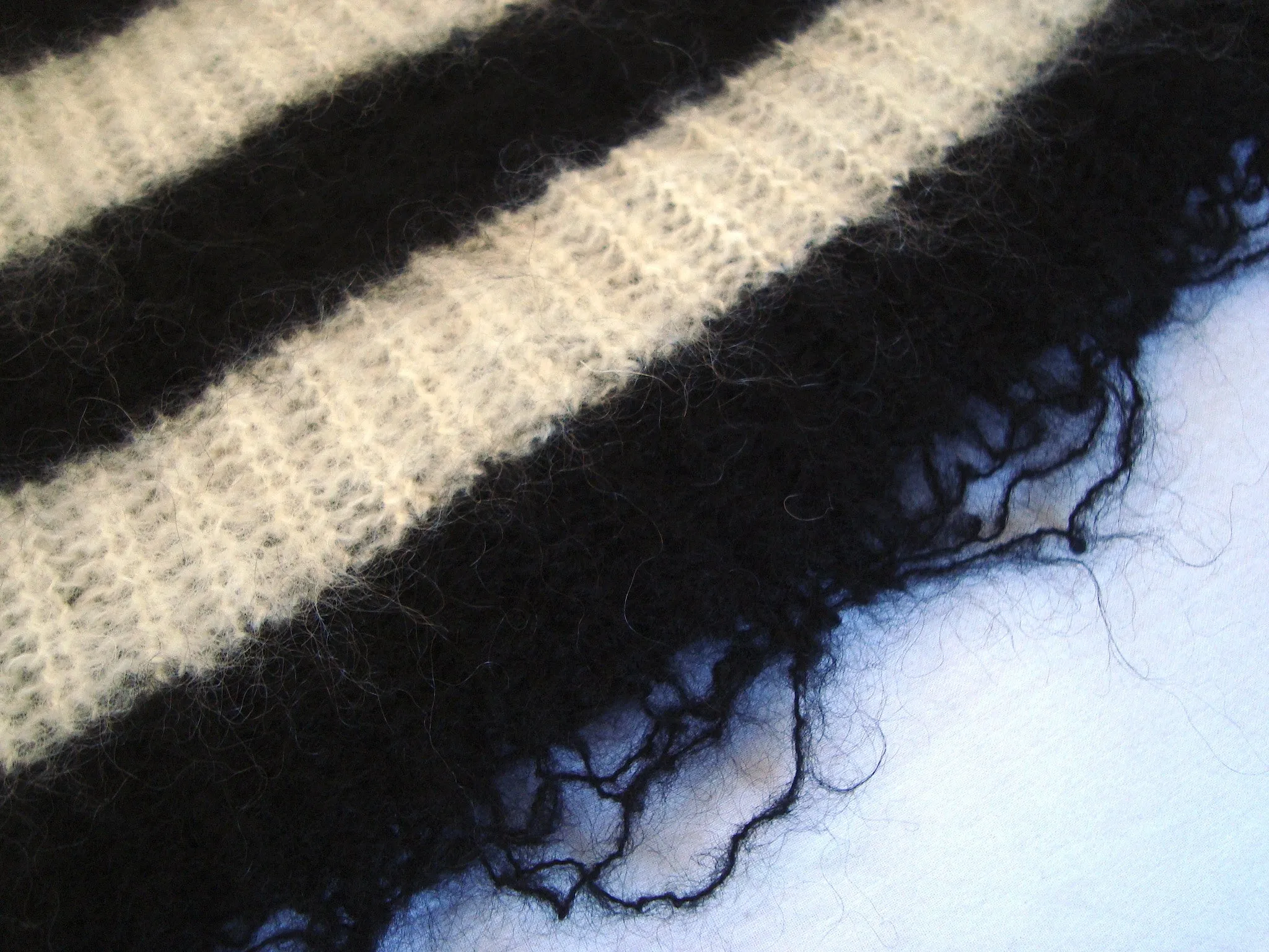 2011 Mohair-blend Striped Sweater with Frayed Details