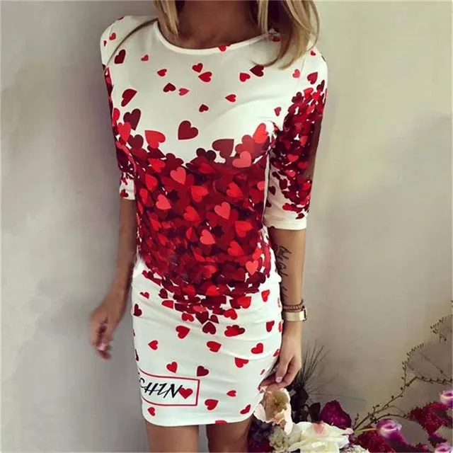 2017 New Summer Dresses Fashion Women Clothing Robe Sexy Cartoon Bodycon Miki Print ONeck Mini Casual Sheath Dresses Vestidos