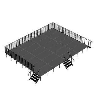 24'X32' Portable Stage Kits with guard rails using 4X4 Stage Modules