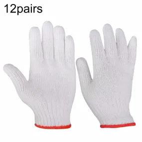 400G 12pairs Labor Protection Wear-Resistant Cotton Gloves Thickened Construction Site Work Gloves