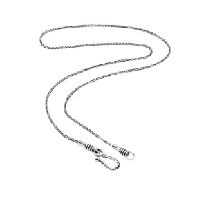 925 Sterling Silver Vintage Braided Sweater Chain Twist-off Detachable Men&#39;s and Women&#39;s Punk Jewelry Accessories