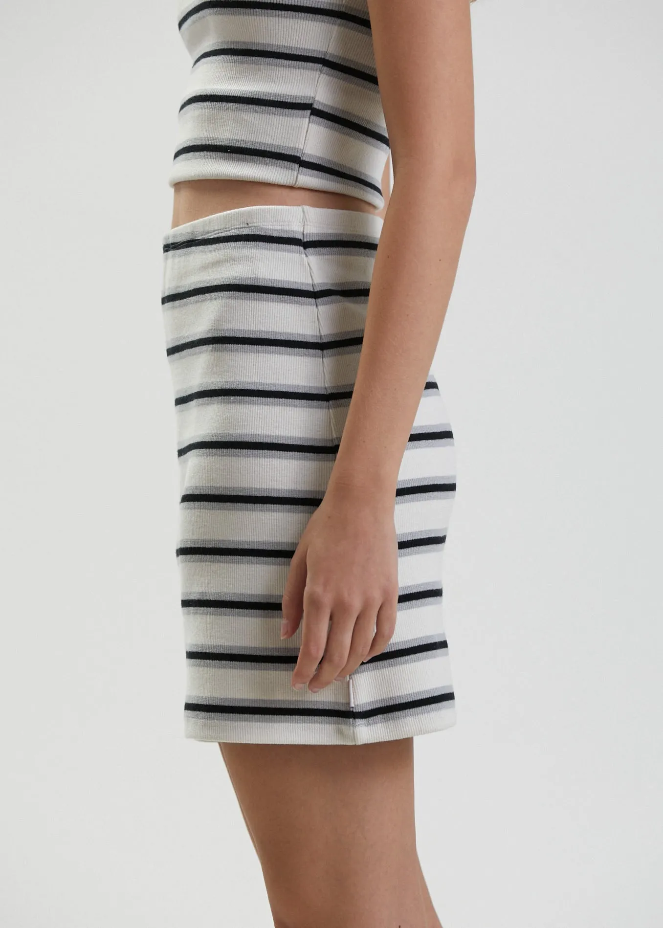 Afends Womens Moby - Hemp Striped Mini Skirt - Shadow