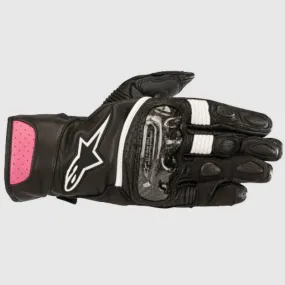 Alpinestars Stella SP-2 v2 Leather Mid Motorcycle Motorbike Gloves Black Fuchsia