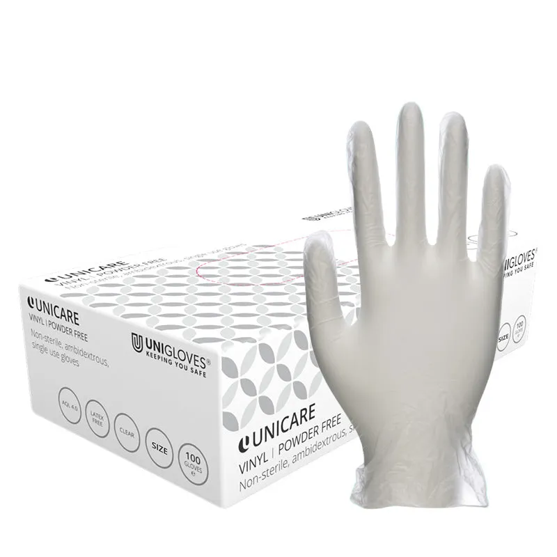 Alvita / Unicare / Mckinnon Vinyl Powder Free Gloves Large x 100