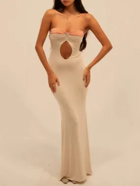 Alyssa Hollow Out Off Shoulder Maxi Dress