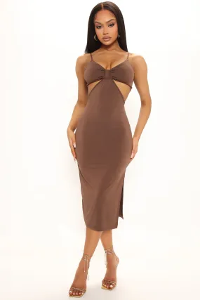 Analisa Cut Out Midi Dress - Chocolate