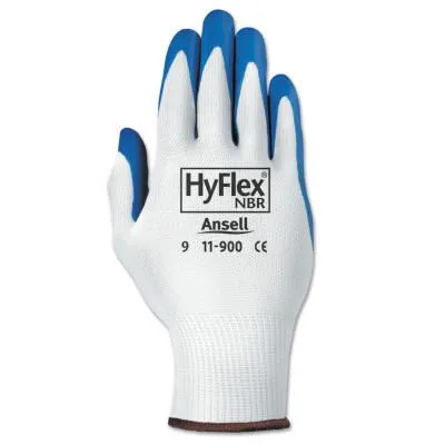 Ansell HyFlex NBR Gloves, 9, Blue/White, 11-900-9