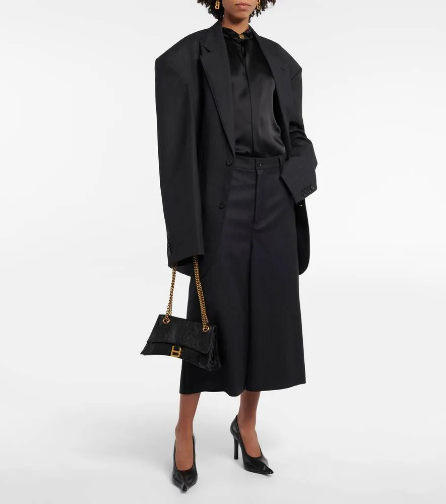 BALENCIAGA wool culottes, black