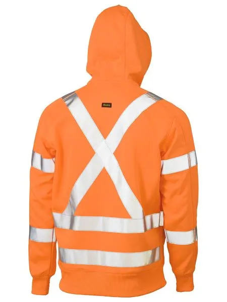 Bisley X Taped Hi Vis Zip Front Fleece Hoodie