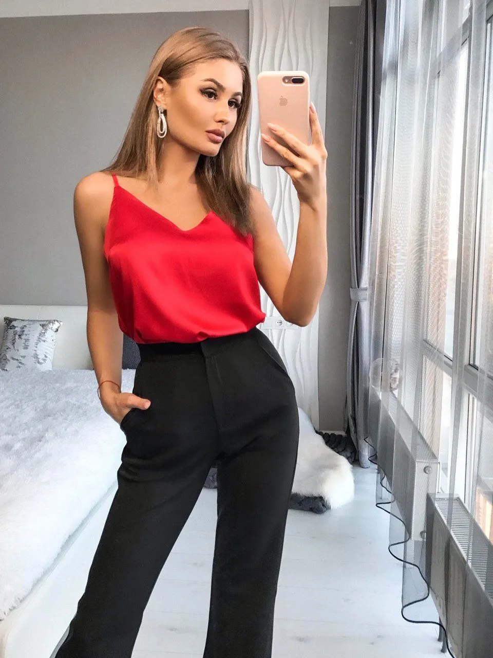 Black High Waist Fitted Flared Pants