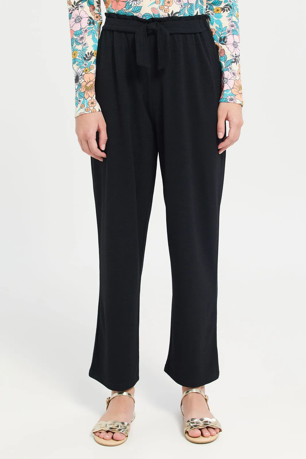 Black Jacquard Culottes