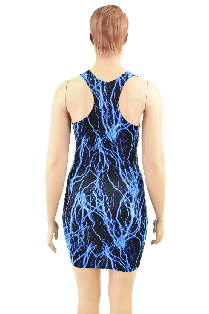 Blue Lightning Racerback Tank Dress