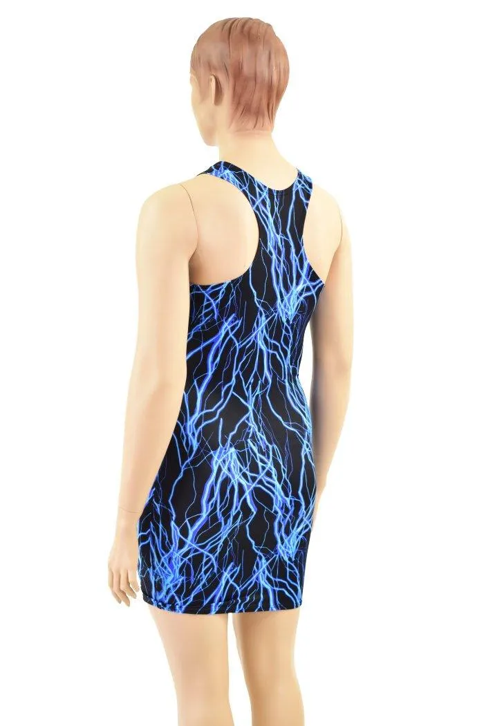 Blue Lightning Racerback Tank Dress