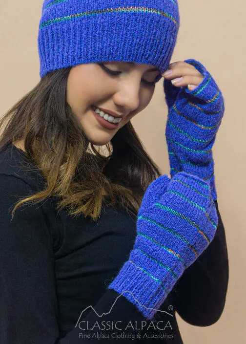 BRUSHED ALPACA STRIPED GLOVES