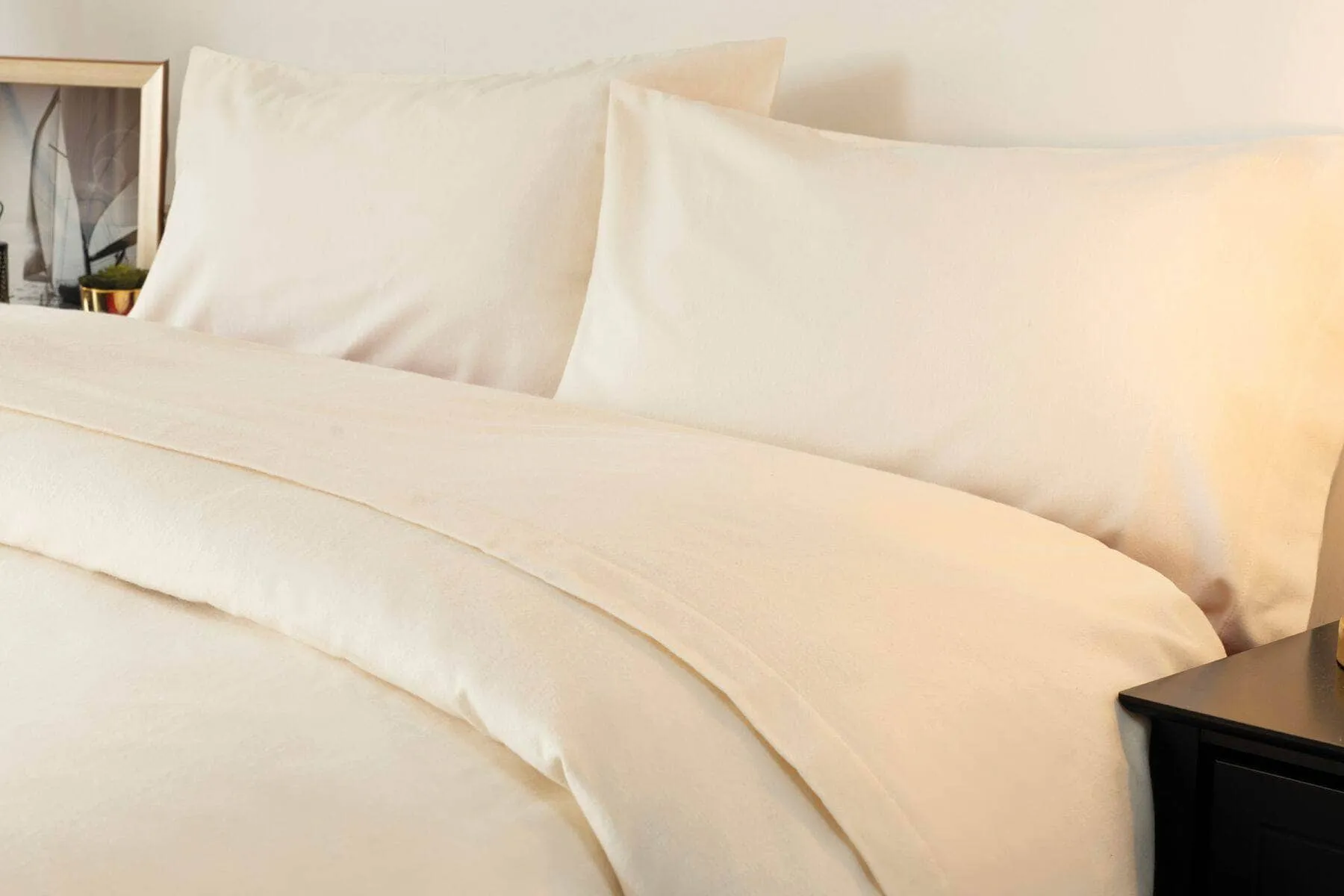 Brushed Cotton Pillowcase Pair - Cream