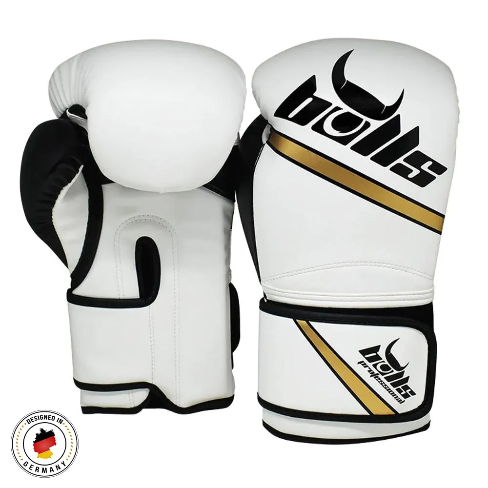 Bulls Professional Classic Boxing Gloves - White