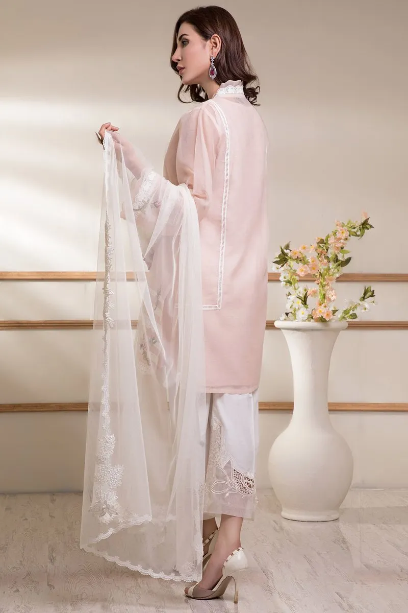 Casual Pret - Khadi Net Embroidered Shirt