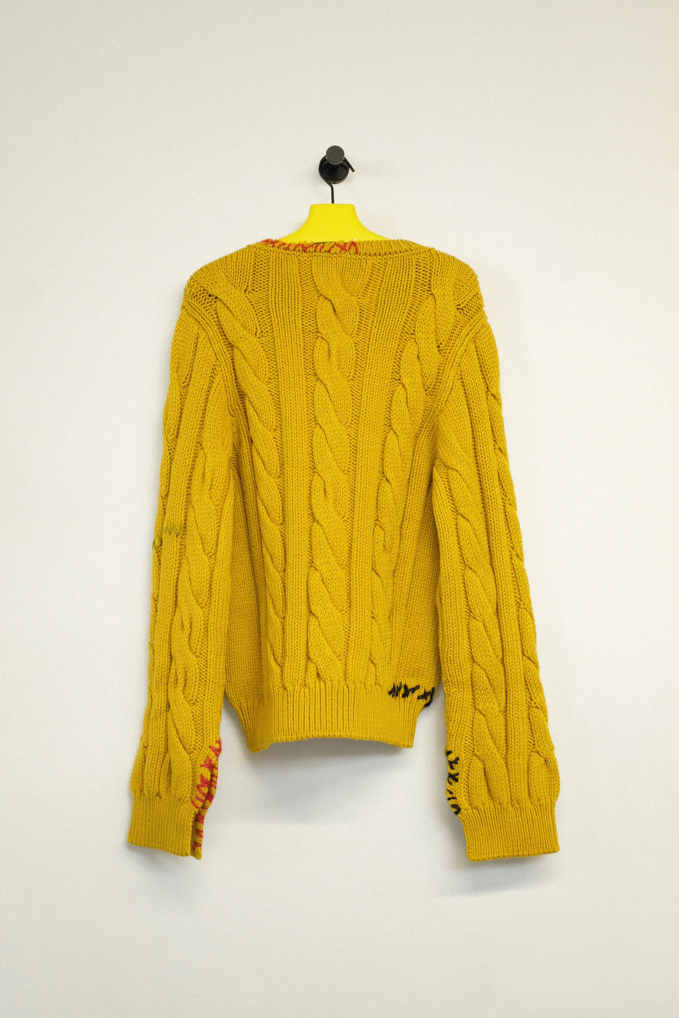 Cedar Yellow Cable Knit Punk Sweater