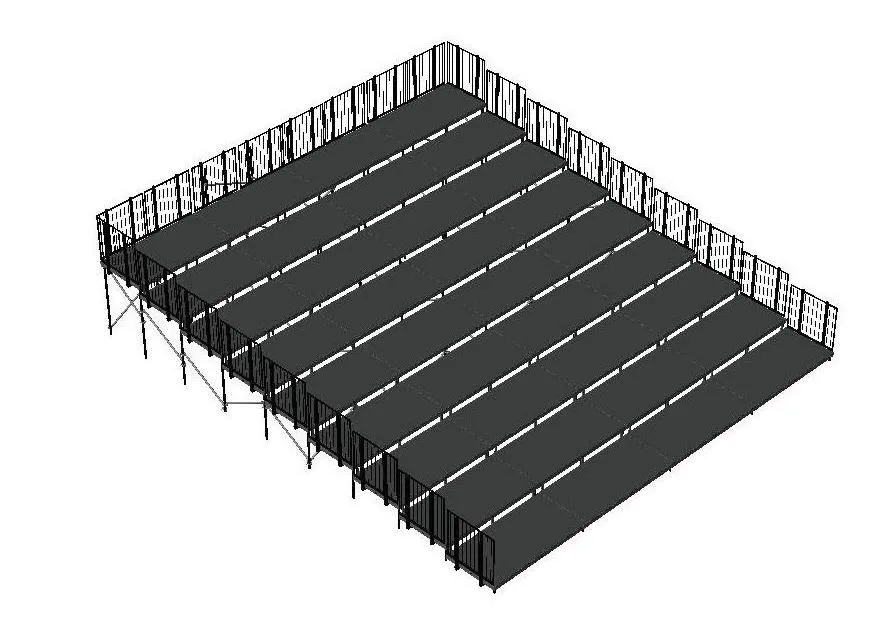 Choral Riser made of 2'X8' & 2'X4' Deck Modules