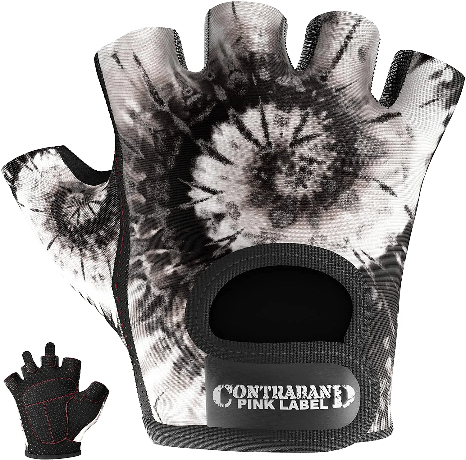 Contraband Pink Label 5347 Womens Design Series Spiral Tie Dye Print Lifting & Rowing Gloves w/ Grip-Lock™ Padding (Pair)