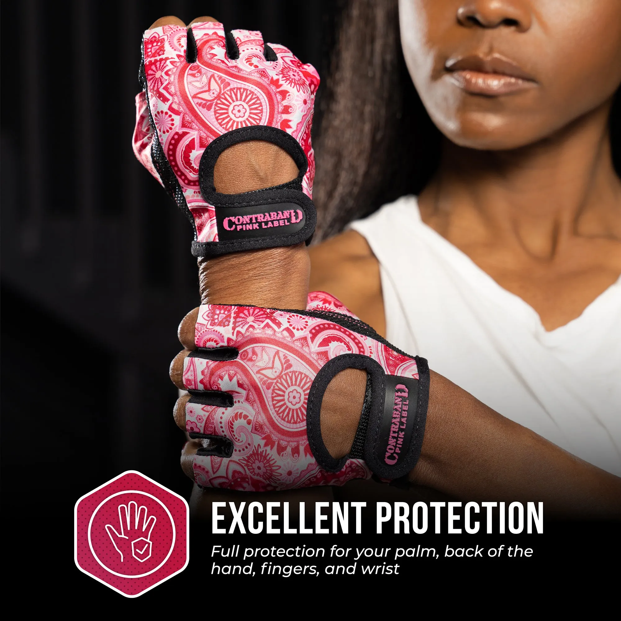 Contraband Pink Label 5387 Womens Design Series Paisley Print Lifting Gloves (Pair)