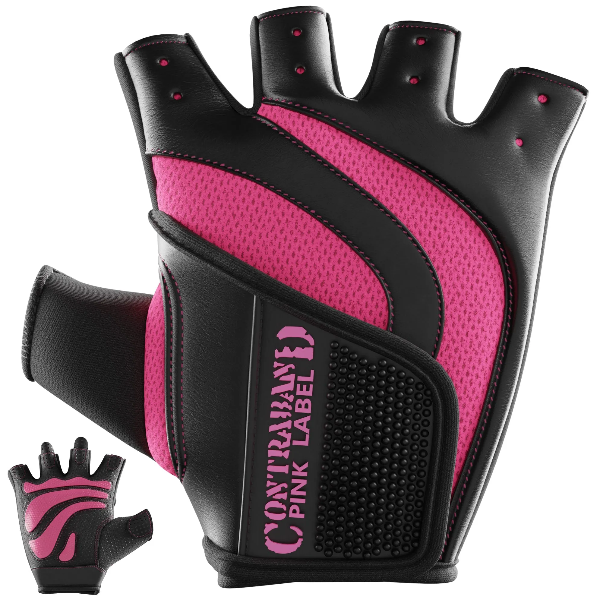 Contraband Pink Label 5437 Womens Extreme Grip Weight Lifting Gloves w/Heavy Rubber Padded Palm