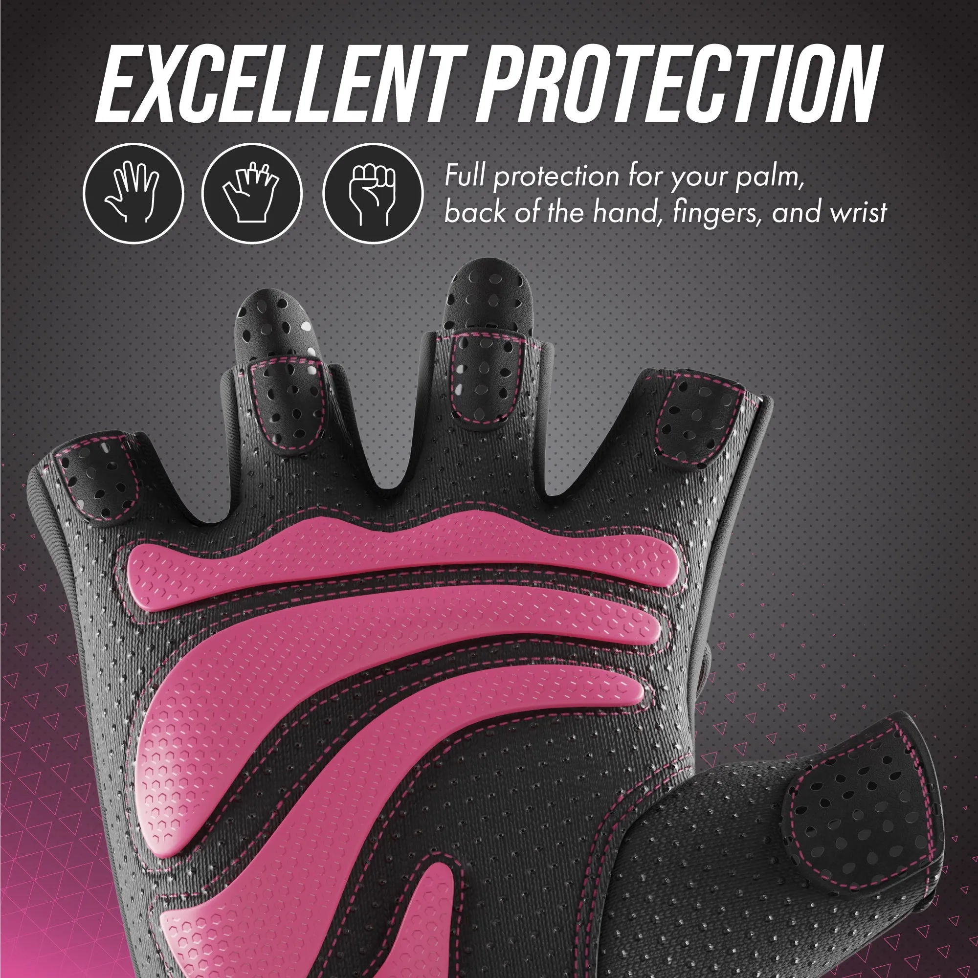 Contraband Pink Label 5437 Womens Extreme Grip Weight Lifting Gloves w/Heavy Rubber Padded Palm