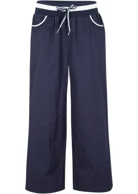 Cotton culottes with a comfortable belt Bpc Bonprix Collection, blue