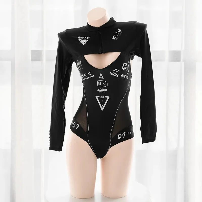 Cyber Mechanic Sukumizu Bodysuit & Stocking Set