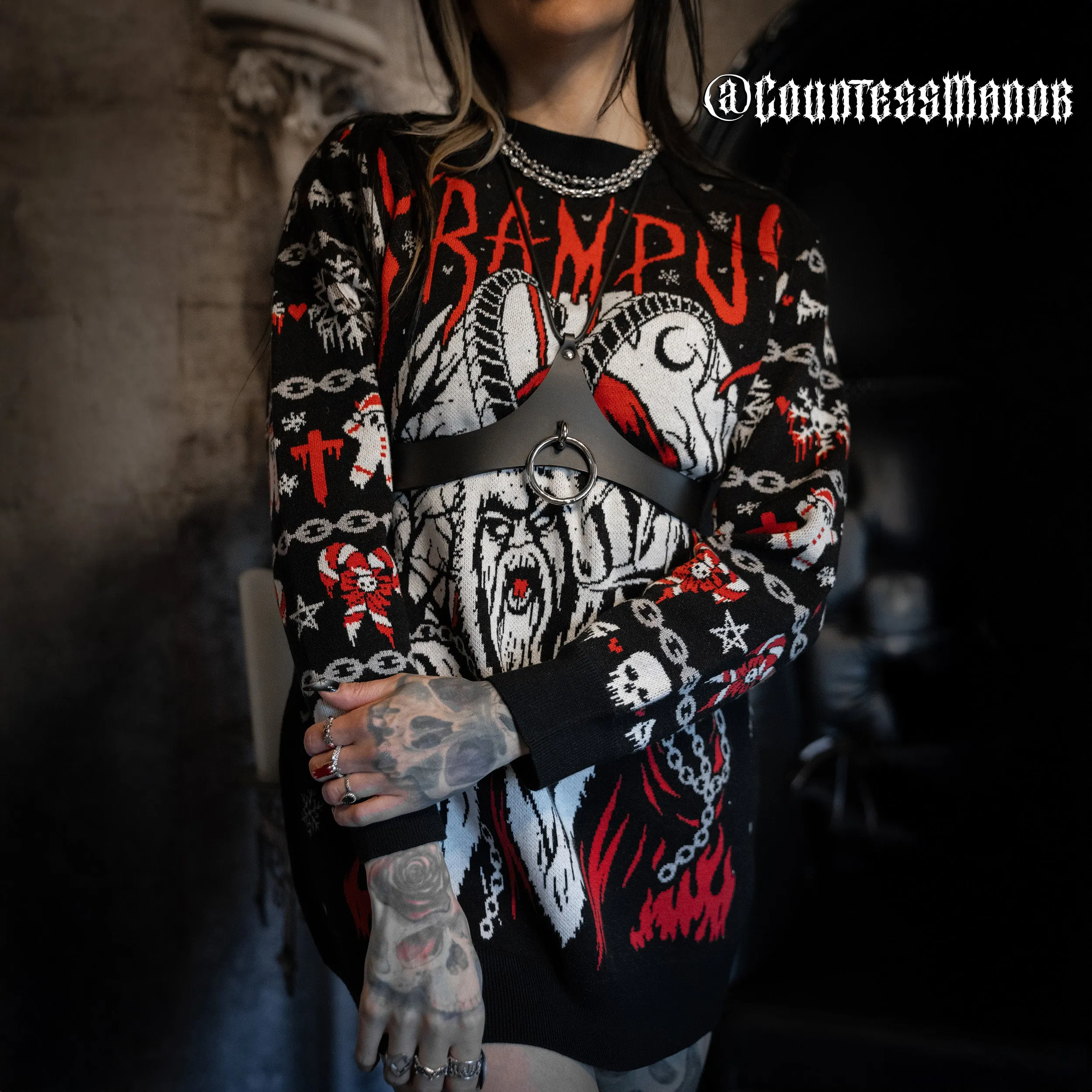 Death Metal Krampus Christmas Sweater