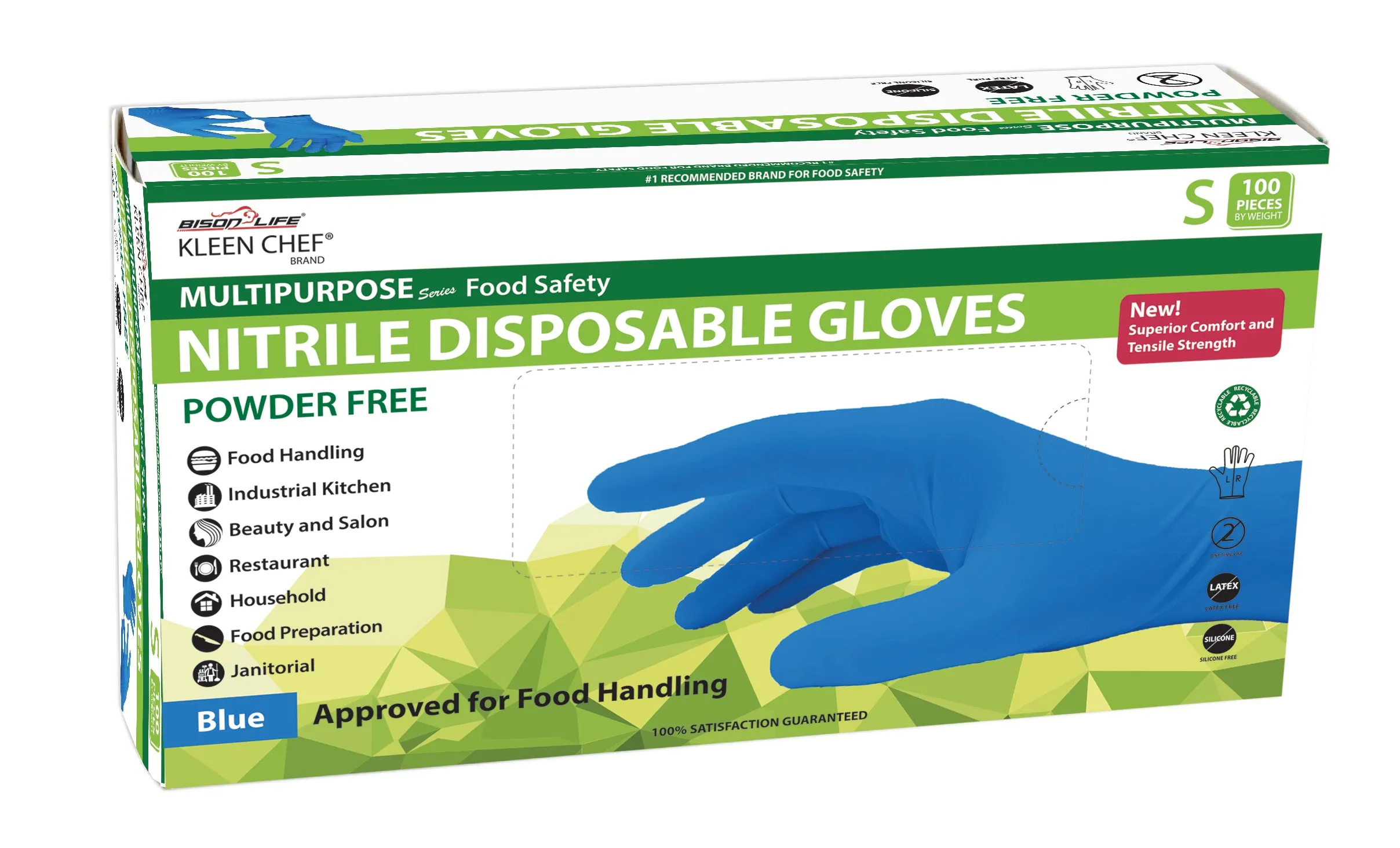 Disposable Nitrile Cleaning Gloves Powder Free, (Pallet-84 Cases)