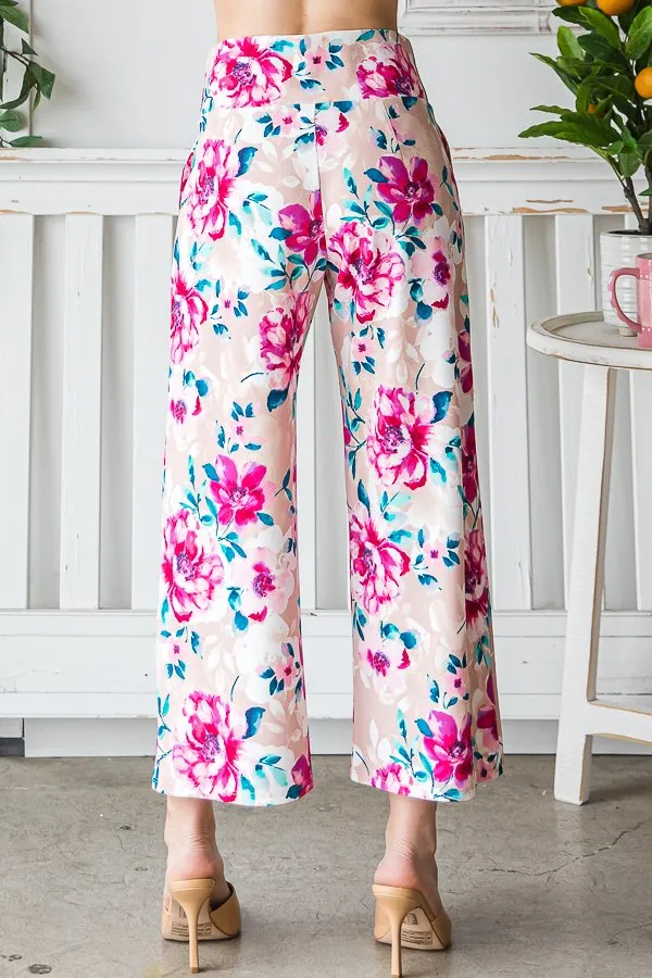 Dusty Rose Floral Pants - #4867-4872