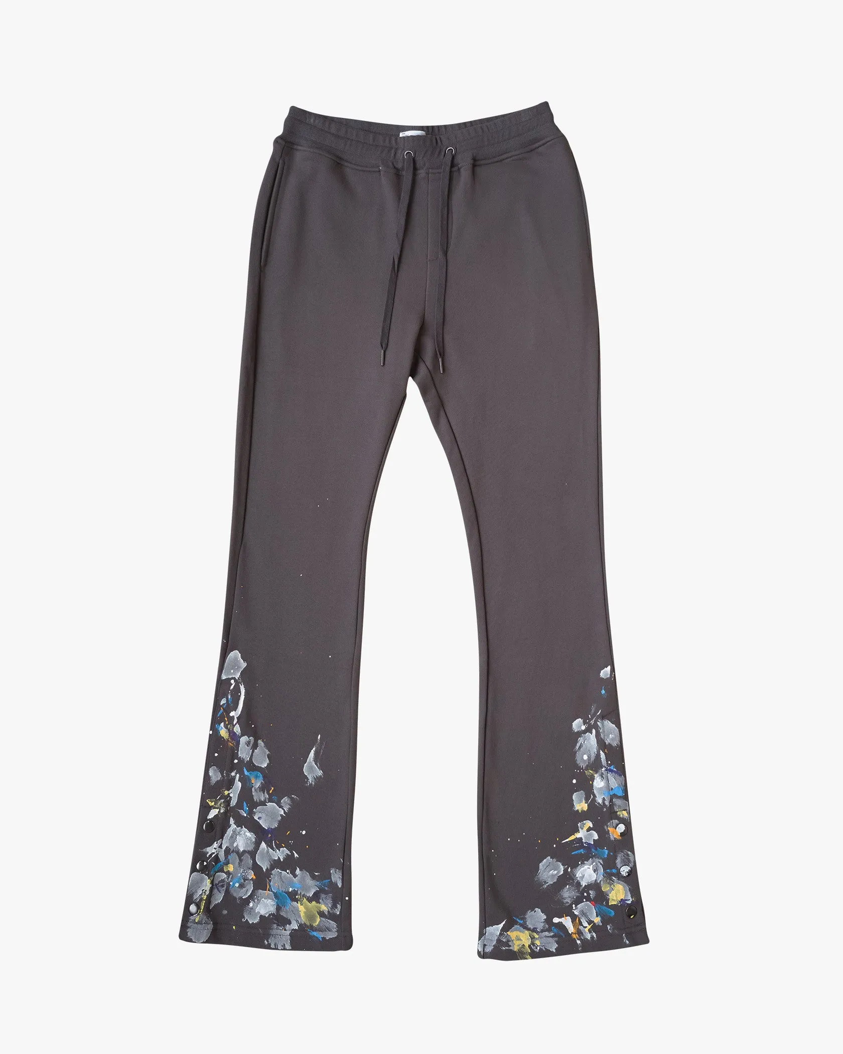 EPTM PAINT SNAP FLARED PANTS - GREY