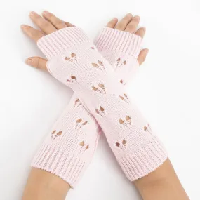 Fingerless Knit Gloves in 6 Colors For Wear With or Without Sleeves