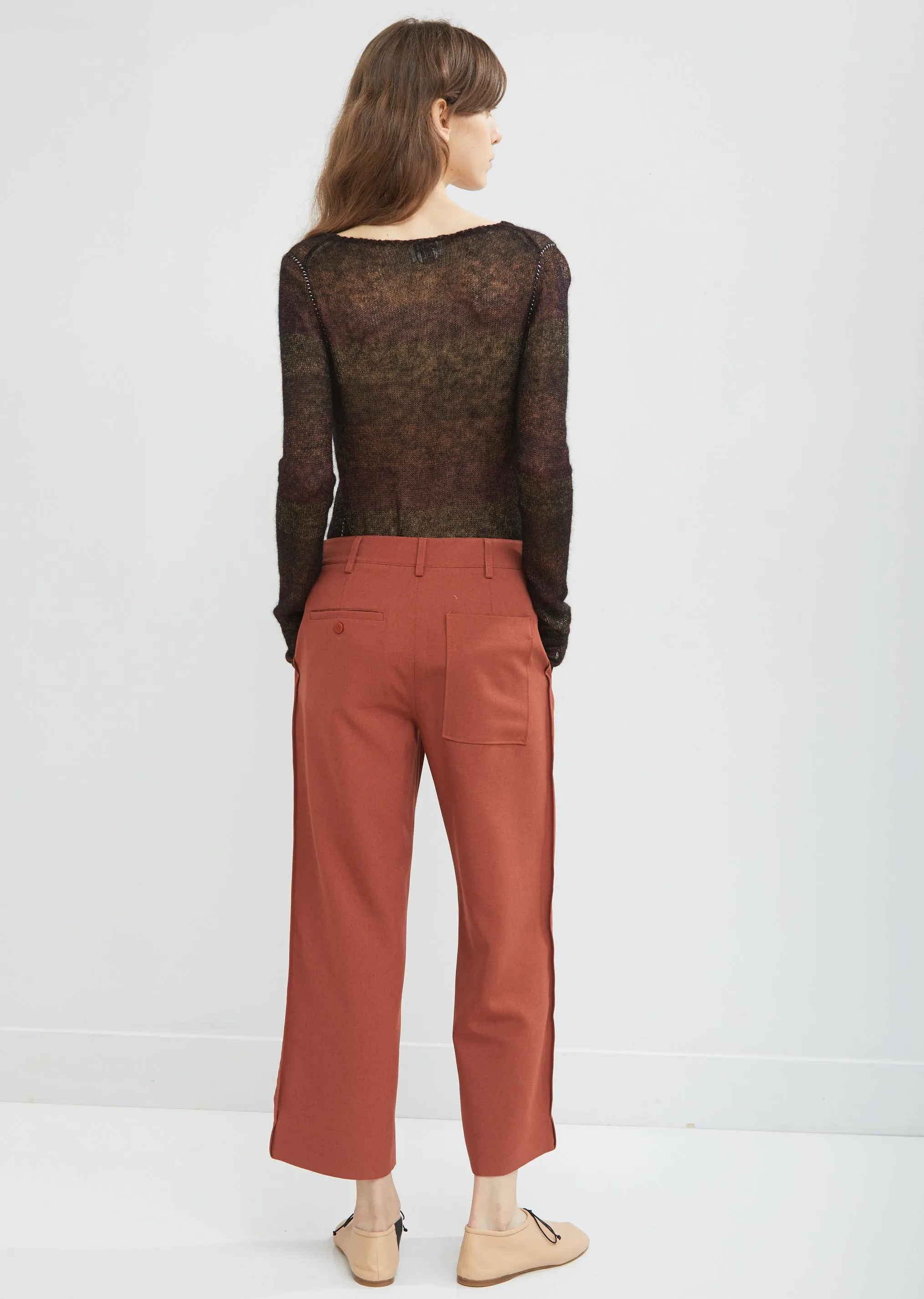 Flared Leg Cropped Trousers