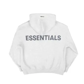 FOG ESSENTIALS 2019 REFLECTIVE GRAPHIC LOGO LIGHT GREY HOODIE (NEW) - -