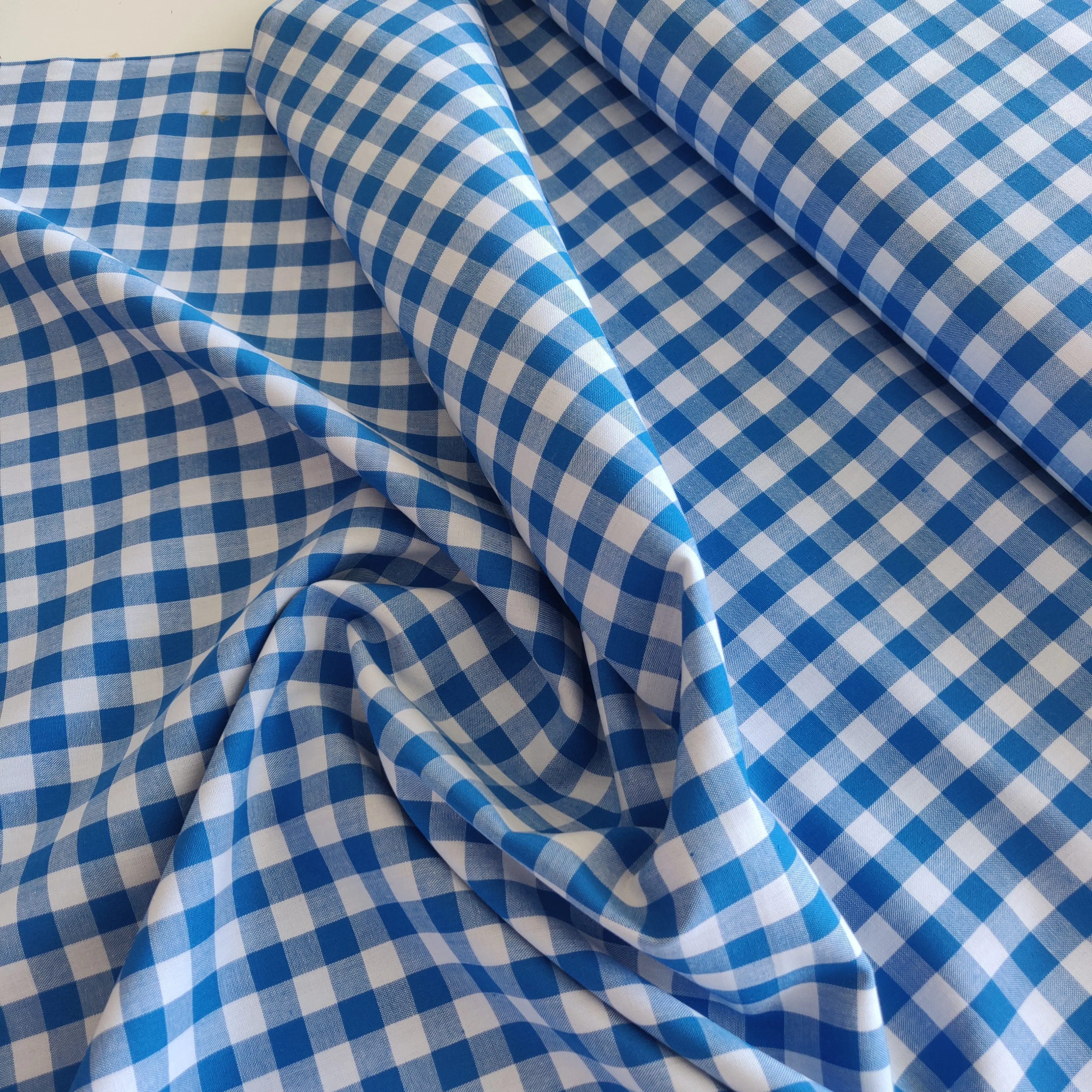 Gingham Yarn Dyed Cotton - Royal Blue