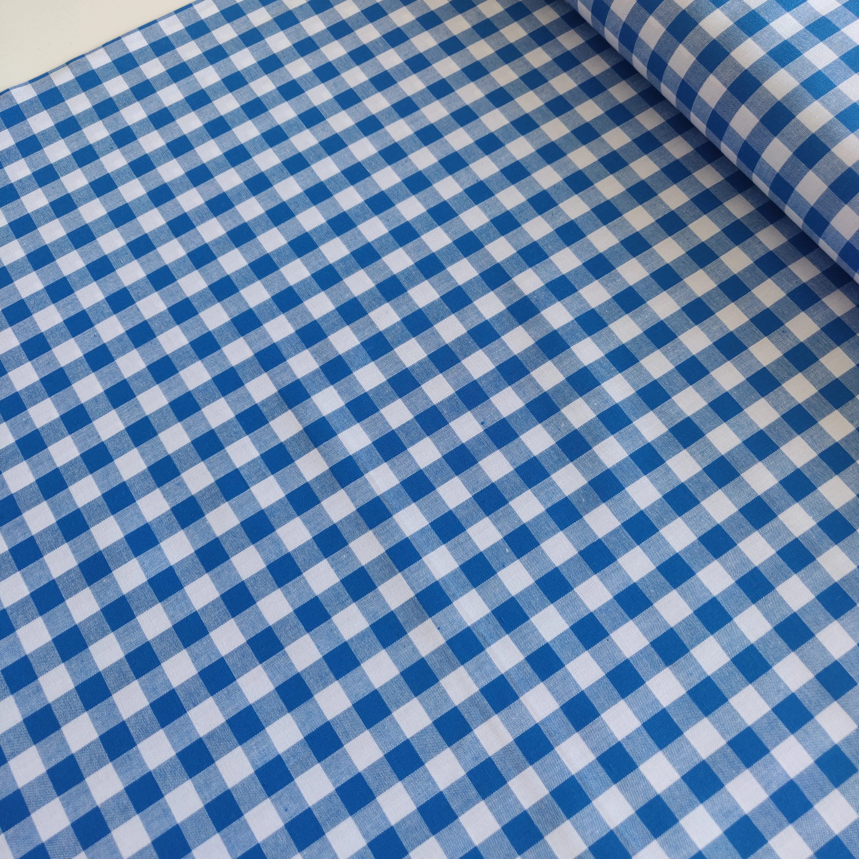 Gingham Yarn Dyed Cotton - Royal Blue