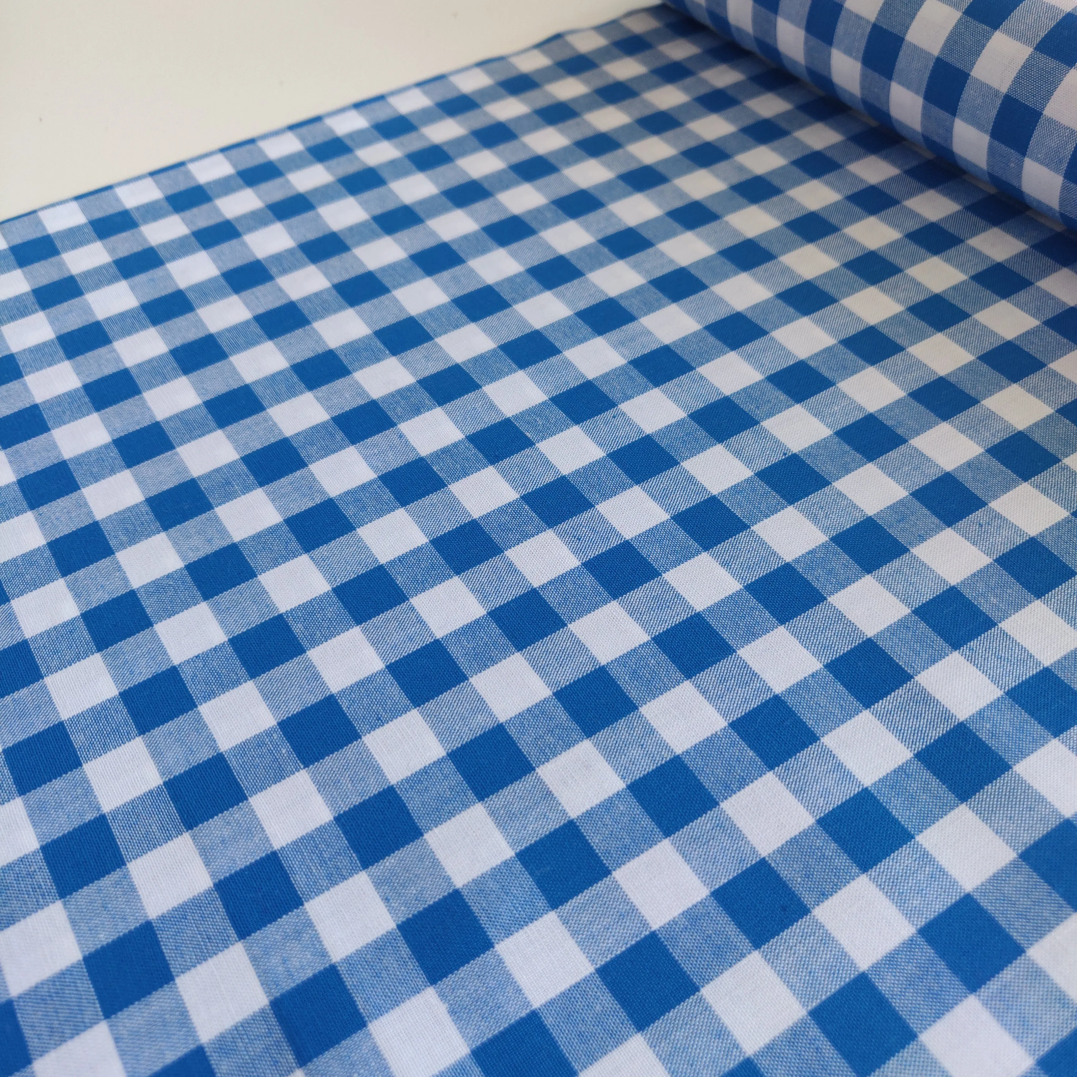 Gingham Yarn Dyed Cotton - Royal Blue