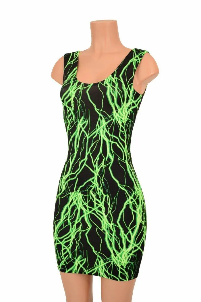 Green Lightning Tank Dress