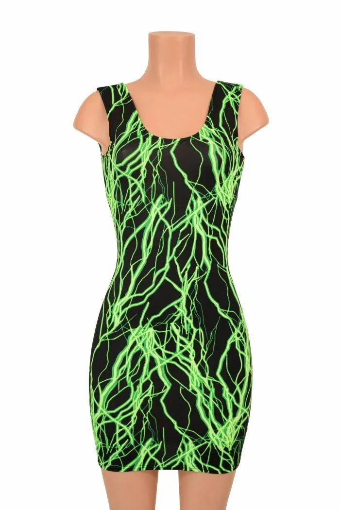 Green Lightning Tank Dress