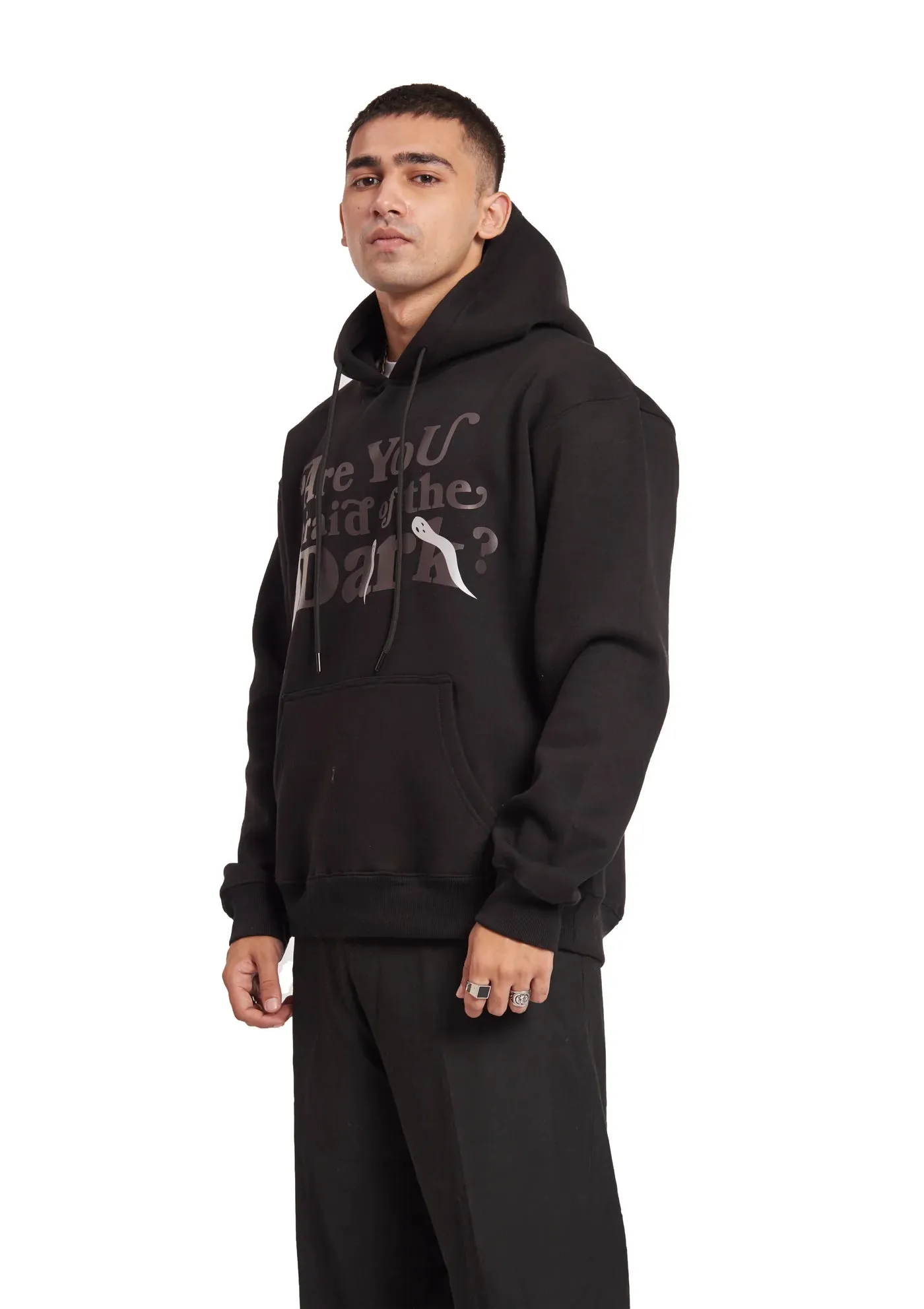 Halo Effect Men's 'Are You Afraid' Reflective Black Hoodie