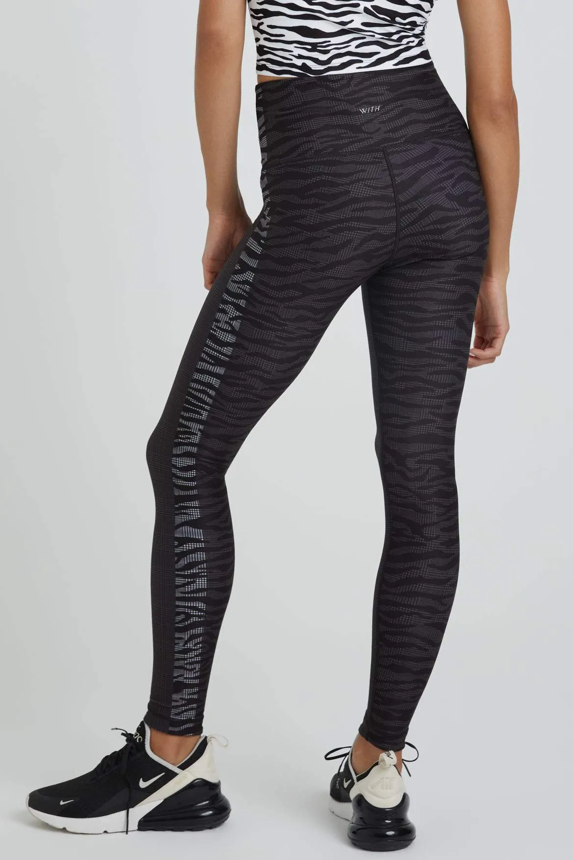 High Waist Leggings Black White Viva Zebra